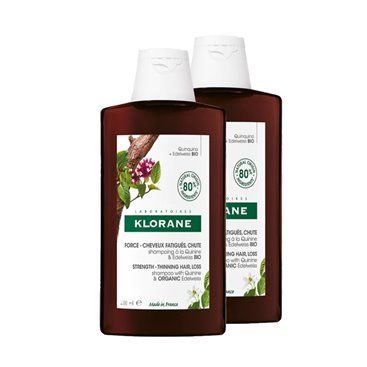 Klorane Champô Quinine e Edelweiss BIO 2X400Ml