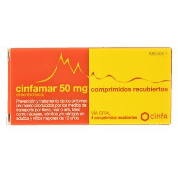 Cinfamar 50 Mg 4 Comprimidos Recubiertos