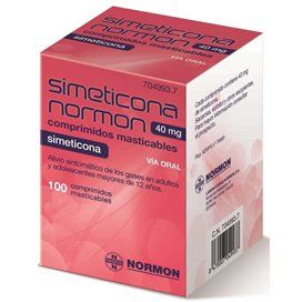 Simeticona Normon 40 Mg 100 Comprimidos Mastigáveis 