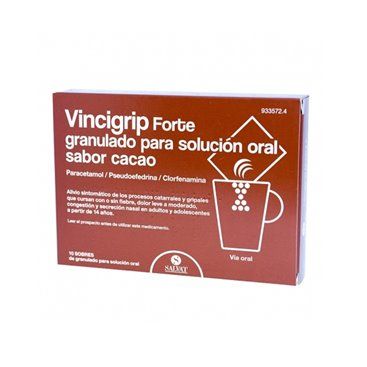 Vincigrip Forte 10 Sobres Granulado Para Solucion Oral (Sabor Cacao)