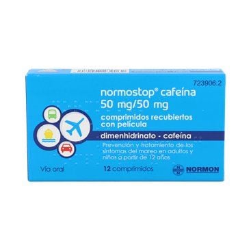 Normostop Cafeina 50 Mg/50 Mg 12 Comprimidos Recubiertos