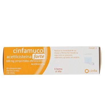 Cinfamucol Acetylcysteine Forte 600 mg 20 Effervescent Tablets