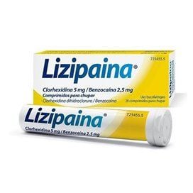 Lizipaina Clorhexidina/Benzocaina 5/2.5 Mg 20 Comprimidos Para Chupar (Tubo)