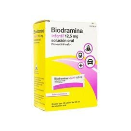 Biodramina for Children 12,5 Mg 12 Single Dose Sachets Oral Solution 2,5 Ml