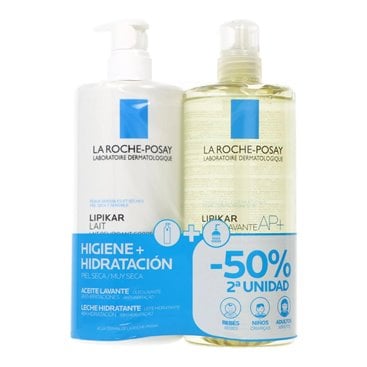 Roche Posay Lipikar Leite Corporal 750Ml + Óleo de Limpeza Ap+ 750Ml