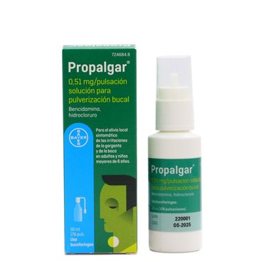 Propalgar 0,51 mg/solução de pulsação para spray bucal 30 ml