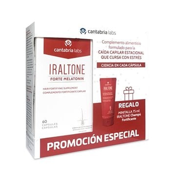 Iraltone Forte Melatonin 60 Cápsulas + Champú Fortificante 75 Ml