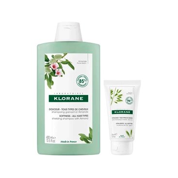 Klorane Champô de Amêndoas 400 ml + Condicionador de Aveia 50 ml