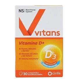 NS Vitans Vitamina D+ 30 Comprimidos Bucodispersables