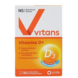 NS Vitans Vitamina D+ 30 Comprimidos Bucodispersáveis