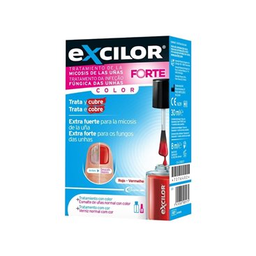 Excilor Forte+ 30 Ml Cor Vermelha + Esmalte 8 Ml Cor Vermelha