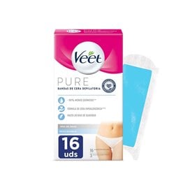 Veet Pure 16 Wax Strips + 2 wipes