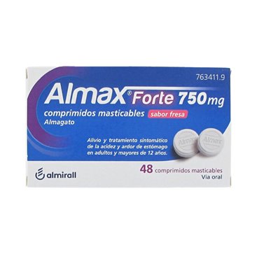 Almax Forte 750 Mg 48 comprimidos mastigáveis sabor morango